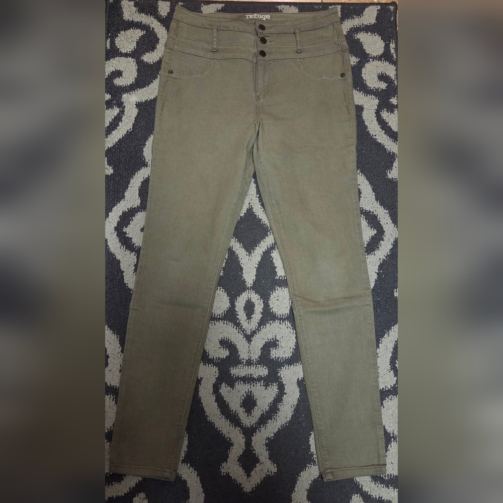 Refuge Olive Skinny Jeans